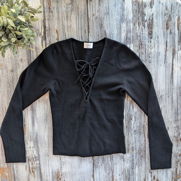 Aritzia Wilfred Tether Sweater Black Women's Medium - Picture 2 of 7